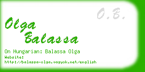 olga balassa business card